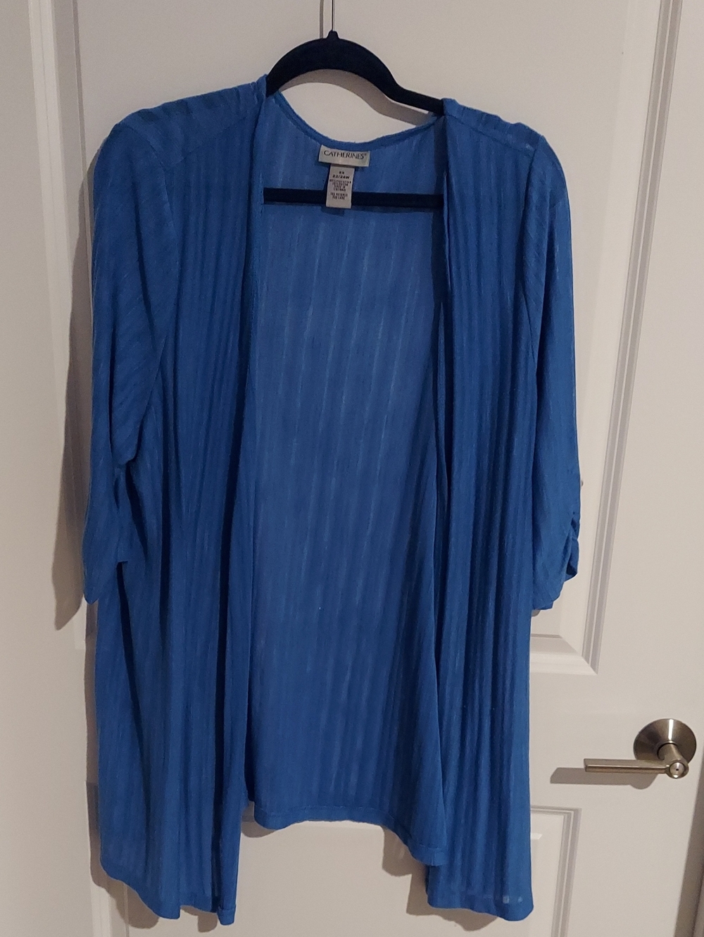 Coldwater Creek Blue Lightweight Open-Front Cardigan Sweater